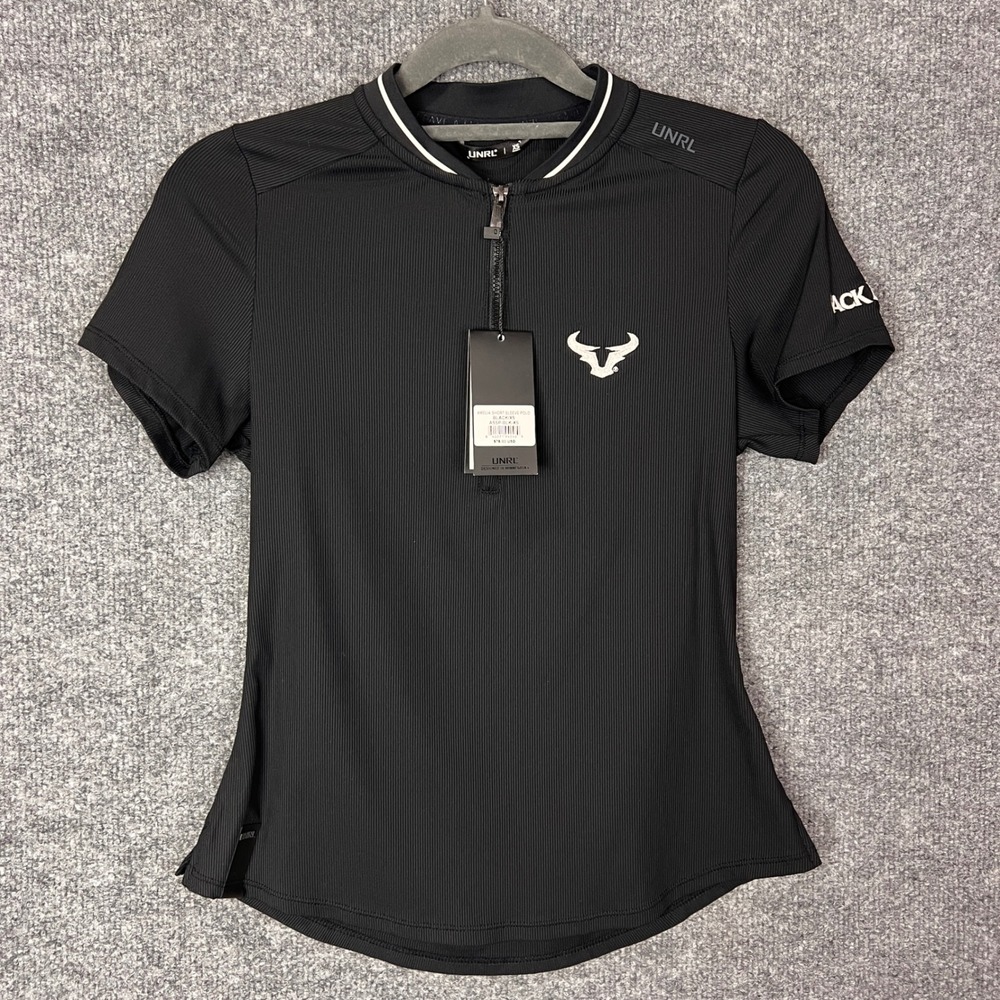 NEW UNRL Amelia Short Sleeve Golf Polo Shirt Jack Links Logo Quarter Zip Size XS